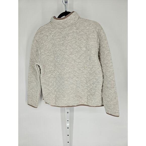 Eddie Bauer Women's Grey Quilted Long Sleeve Pullover Snap Sweatshirt Size M - Picture 4 of 4